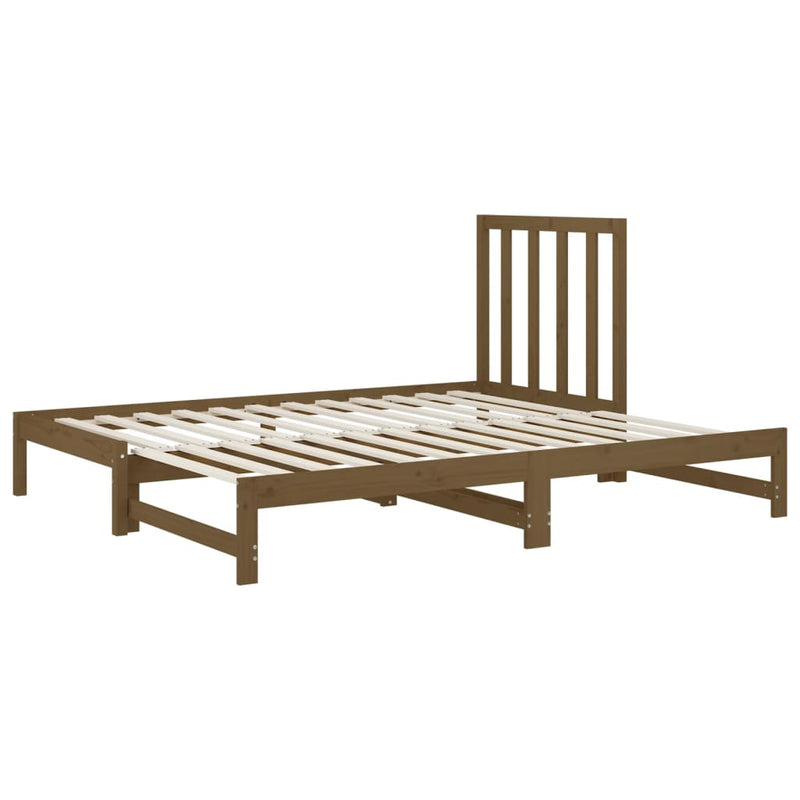 Pull-out Day Bed Honey Brown 2x(90x190) cm Solid Wood Pine