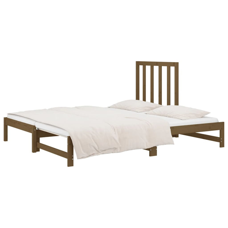 Pull-out Day Bed Honey Brown 2x(90x190) cm Solid Wood Pine