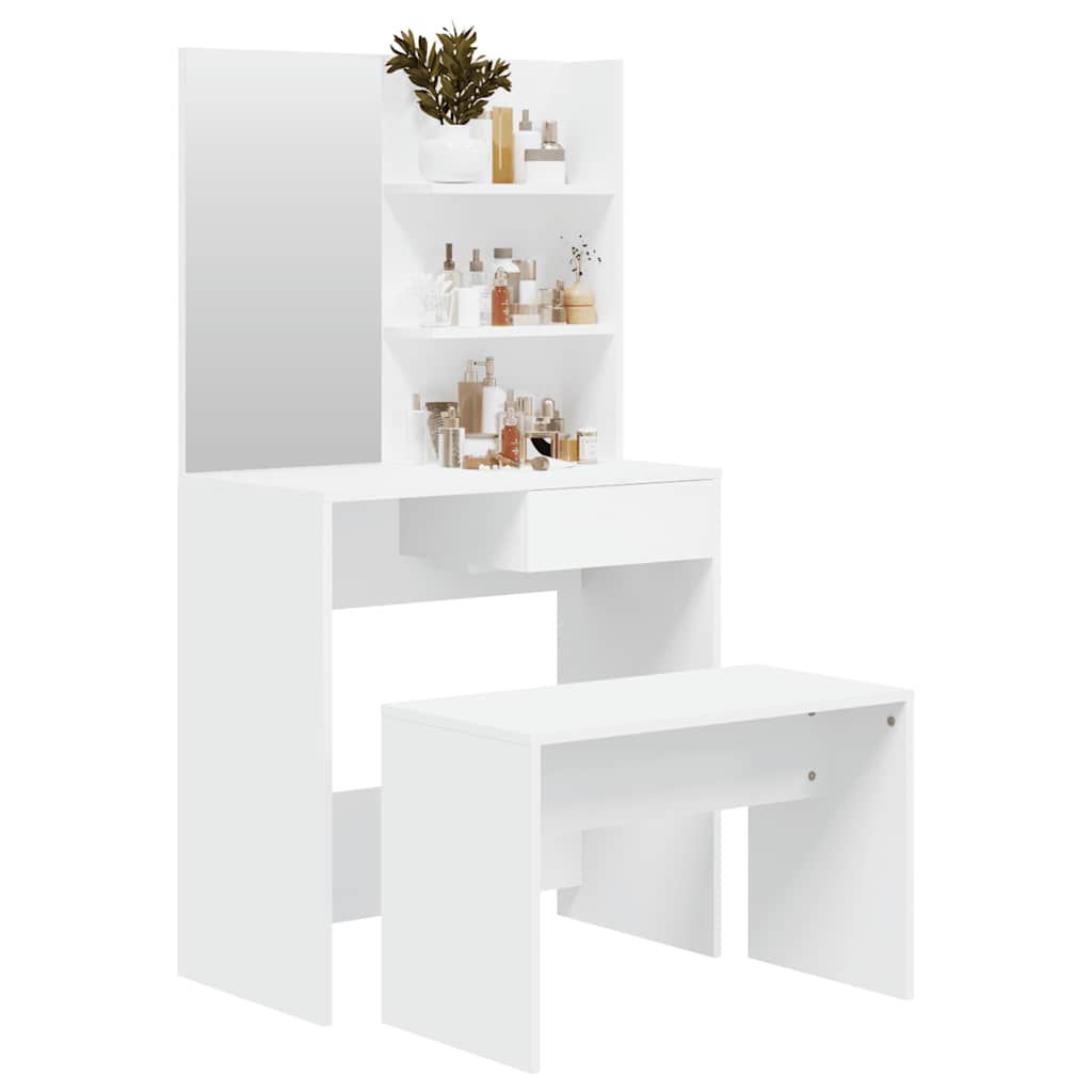 vidaXL Dressing Table Set White 74.5x40x141 cm 3