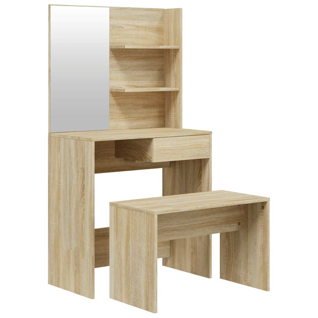 vidaXL Dressing Table Set Sonoma Oak 74.5x40x141 cm 2