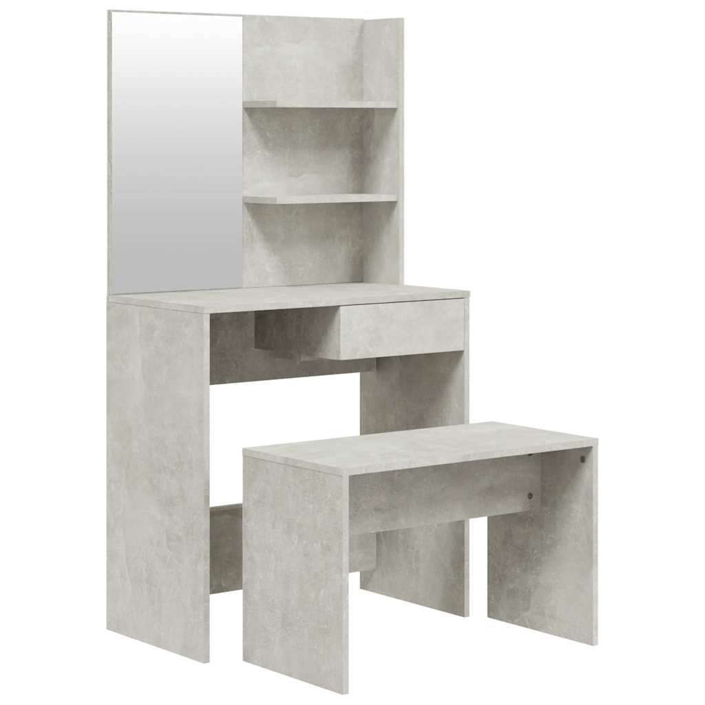 vidaXL Dressing Table Set Concrete Grey 74.5x40x141 cm 2