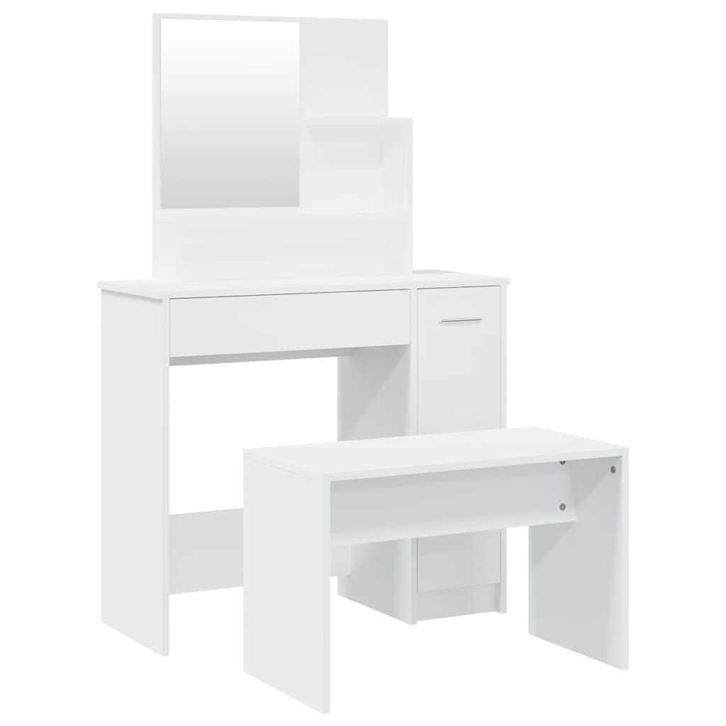 vidaXL Dressing Table Set White 86.5x35x136 cm 2