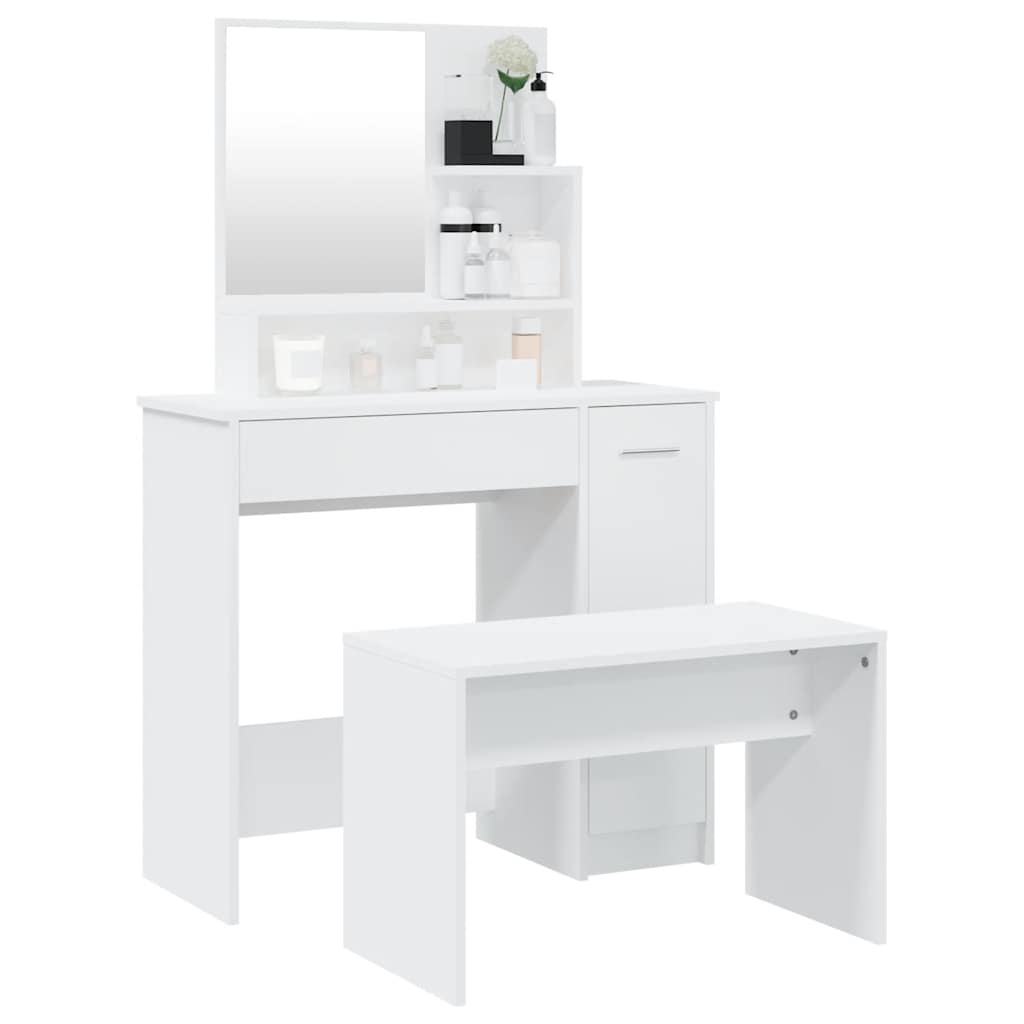 vidaXL Dressing Table Set White 86.5x35x136 cm 3