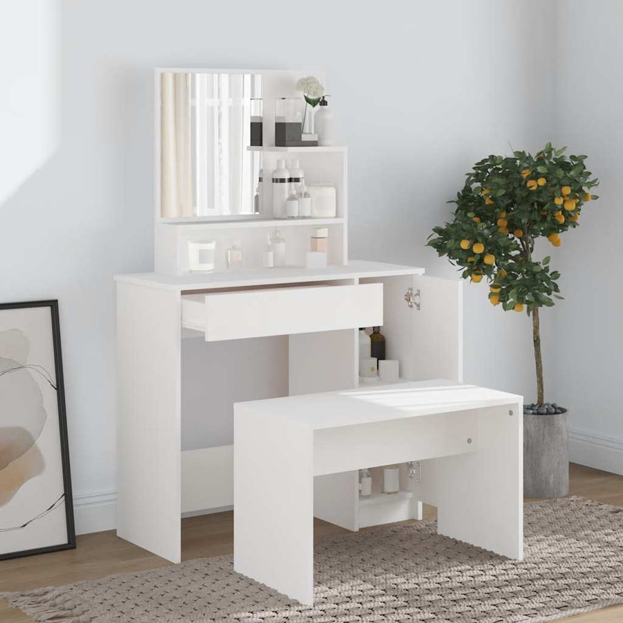 vidaXL Dressing Table Set White 86.5x35x136 cm 1