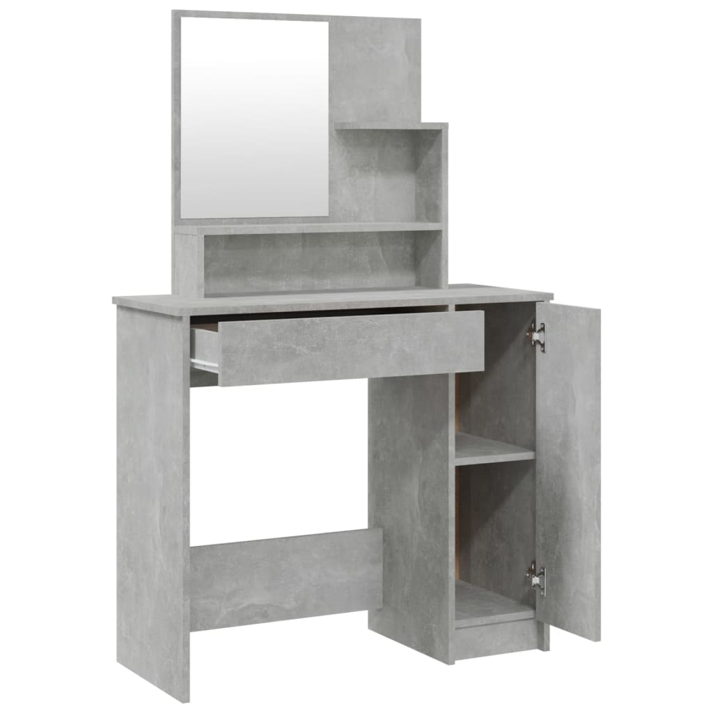 vidaXL Dressing Table Set Concrete Grey 86.5x35x136 cm 5