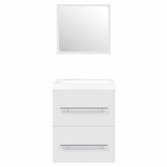 Sink Cabinet with Built-in Basin Engineered Wood white