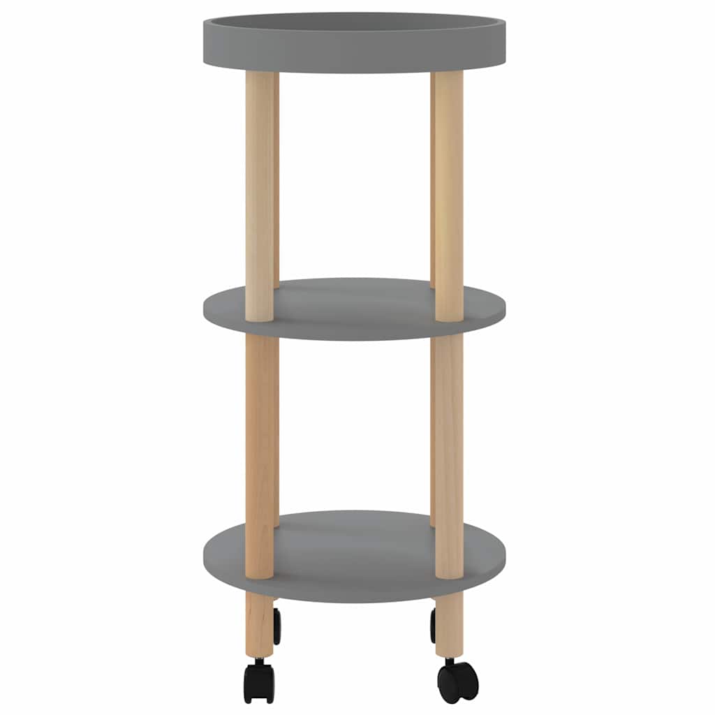 vidaXL 3-tier Trolley Grey 38x38x82cm Engineered Wood&Solid Wood Pine 4