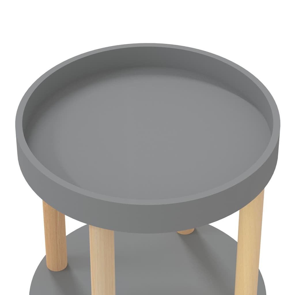 vidaXL 3-tier Trolley Grey 38x38x82cm Engineered Wood&Solid Wood Pine 5