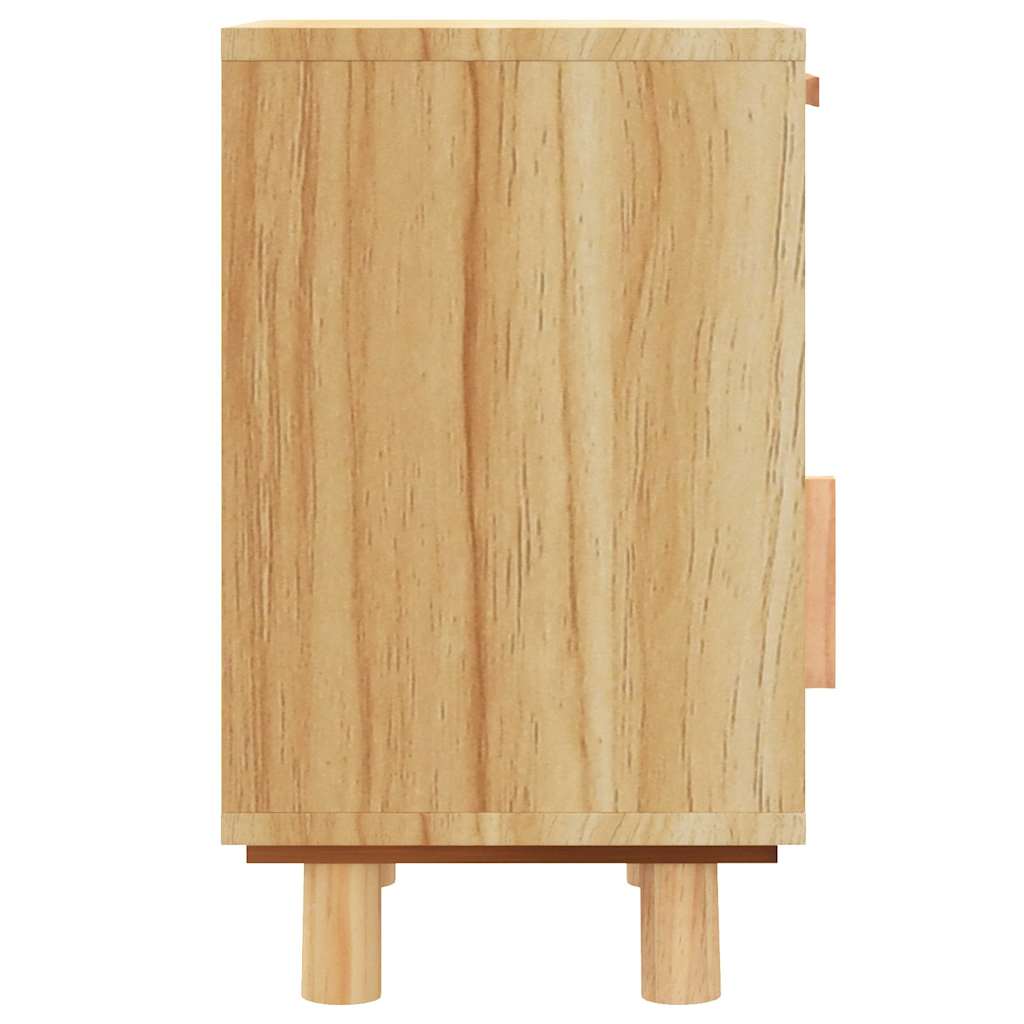 vidaXL Bedside Cabinet | Brown | Engineered wood, Solid pinewood, Natural rattan 6