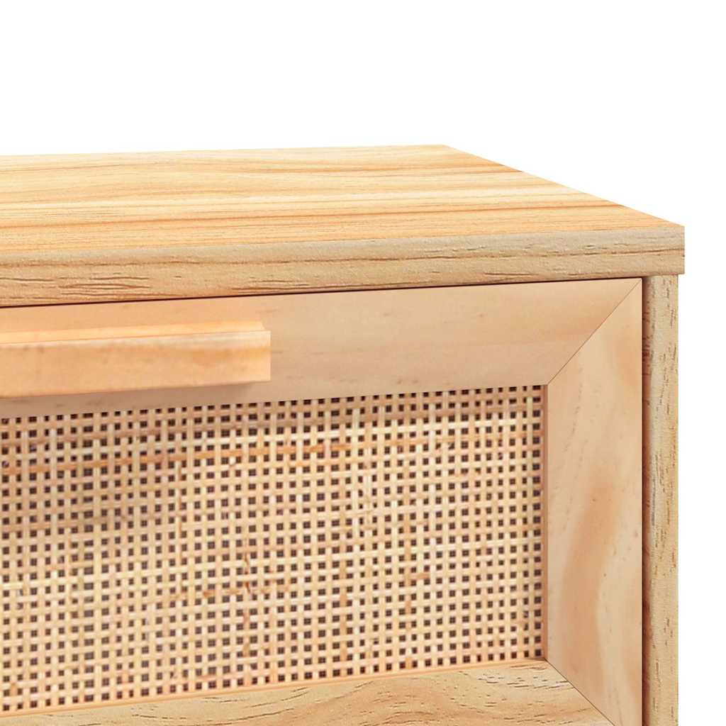 Console Table 80x30x75 cm Solid Wood Pine&Natural Rattan Brown