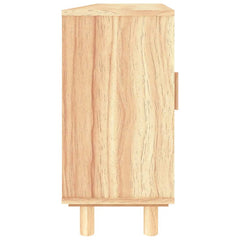Sideboard 105x30x60 cm Solid Wood Pine and Natural Rattan Brown