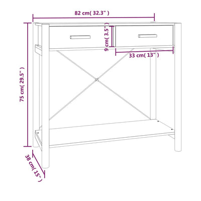 Console Table 82x38x75 cm Engineered Wood