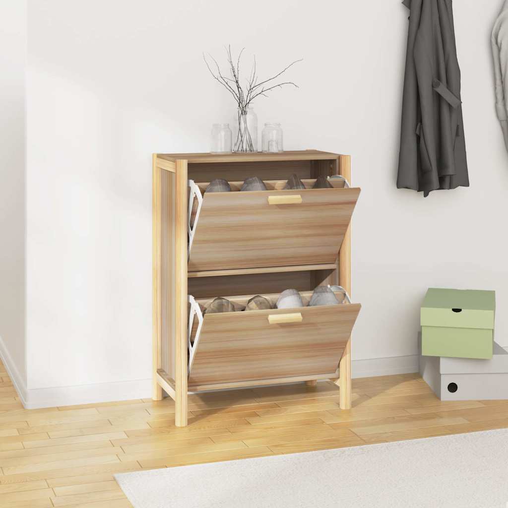 vidaXL Shoe Cabinet | White | Engineered wood, solid pine wood | Medium 1