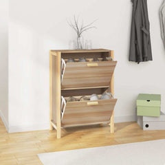 vidaXL Shoe Cabinet | White | Engineered wood, solid pine wood | Medium 1