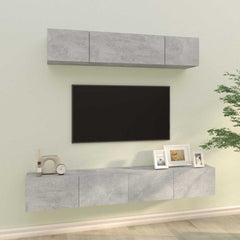 vidaXL 4 Piece TV Cabinet Set Concrete Grey Engineered Wood 1