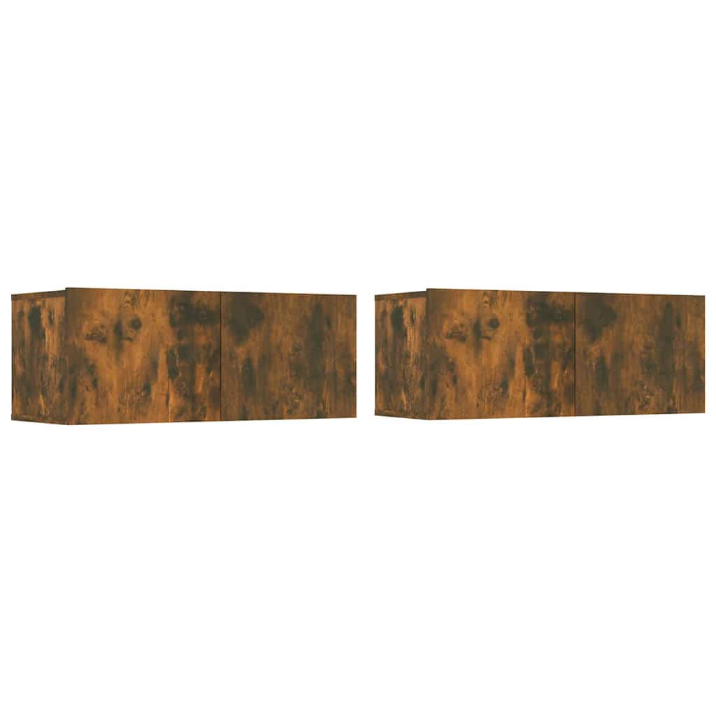 vidaXL 4 Piece TV Cabinet Set Smoked Oak Engineered Wood 3