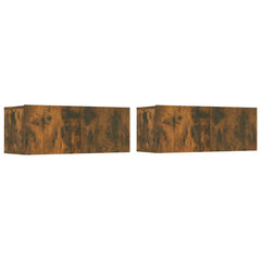 vidaXL 4 Piece TV Cabinet Set Smoked Oak Engineered Wood 3