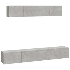 vidaXL 4 Piece TV Cabinet Set Concrete Grey Engineered Wood 2
