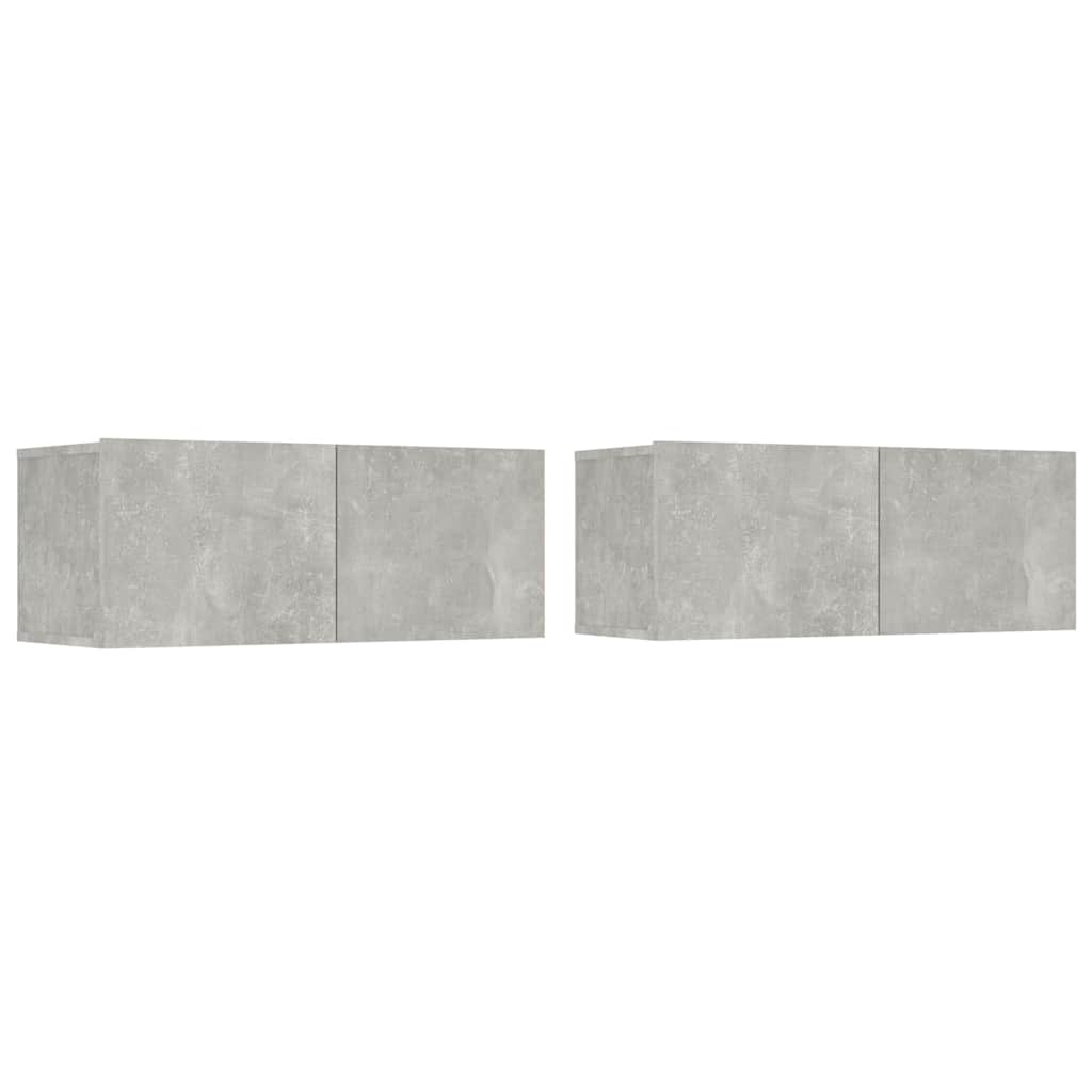 4 Piece TV Cabinet Set Concrete Grey Engineered Wood 3