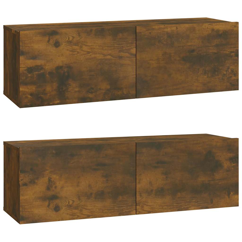 vidaXL 4 Piece TV Cabinet Set Smoked Oak Engineered Wood 4