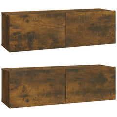 vidaXL 4 Piece TV Cabinet Set Smoked Oak Engineered Wood 4