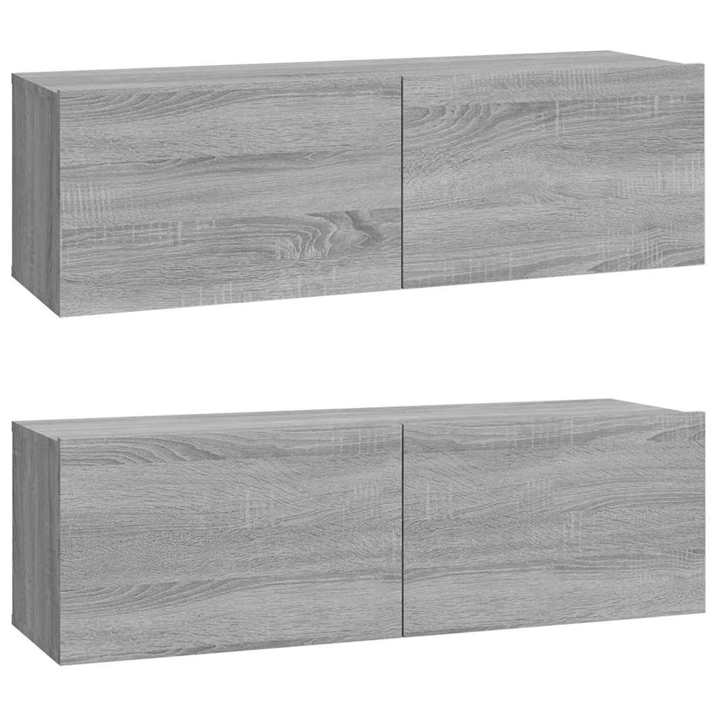 vidaXL 4 Piece TV Cabinet Set Grey Sonoma Engineered Wood 4