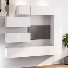 7 Piece TV Cabinet Set Engineered Wood Width 100 cm White