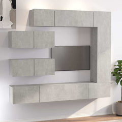 7 Piece TV Cabinet Set Engineered Wood Width 100 cm Concrete grey
