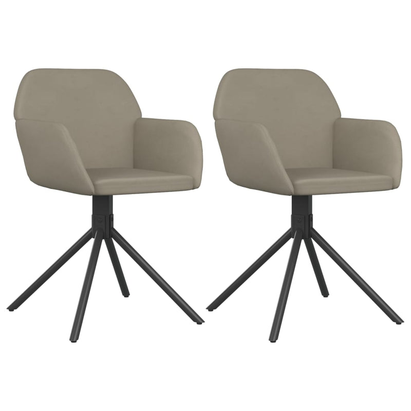 Swivel Dining Chairs 2 pcs Light Grey Velvet