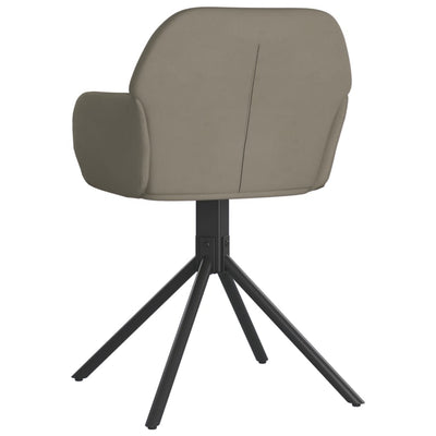 Swivel Dining Chairs 2 pcs Light Grey Velvet