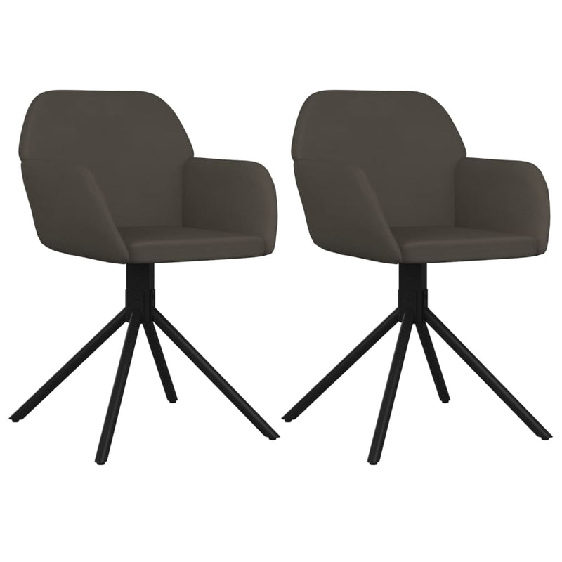 Swivel Dining Chairs 2 pcs Dark Grey Velvet