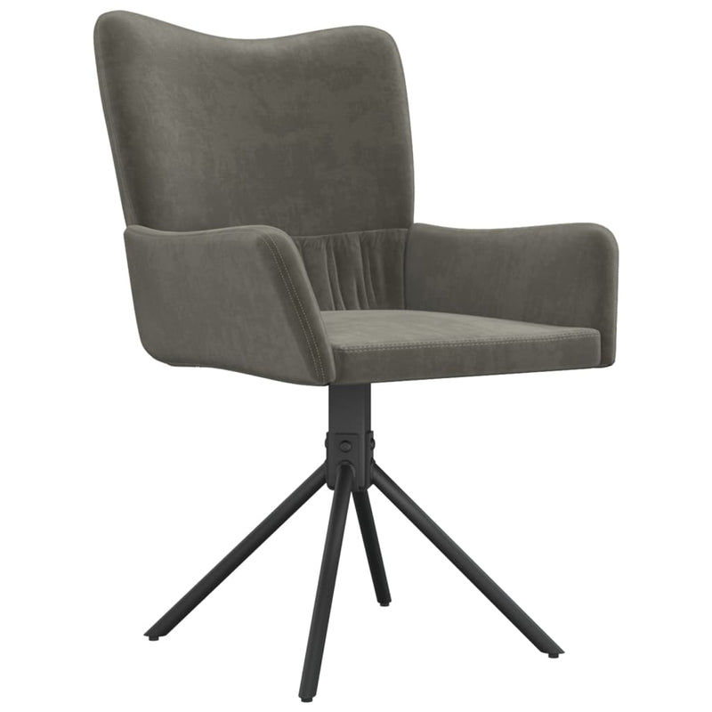 Swivel Dining Chairs 2 pcs Dark Grey Velvet