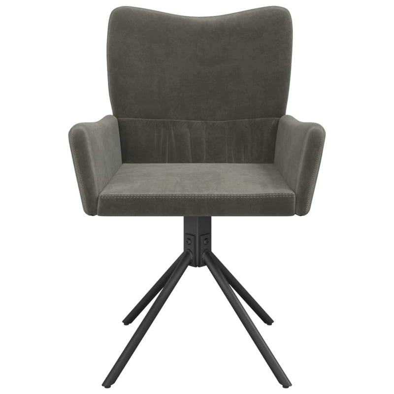 Swivel Dining Chairs 2 pcs Dark Grey Velvet