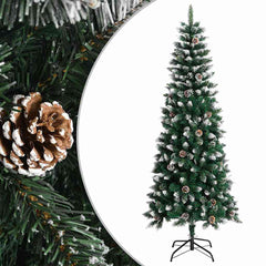 vidaXL Artificial Christmas Tree with Stand Green 210 cm PVC 1