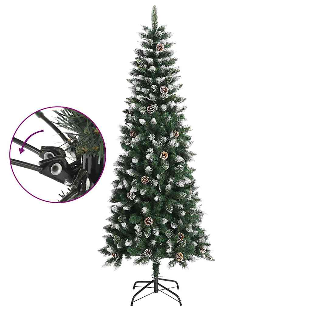 vidaXL Artificial Christmas Tree with Stand Green 210 cm PVC 3