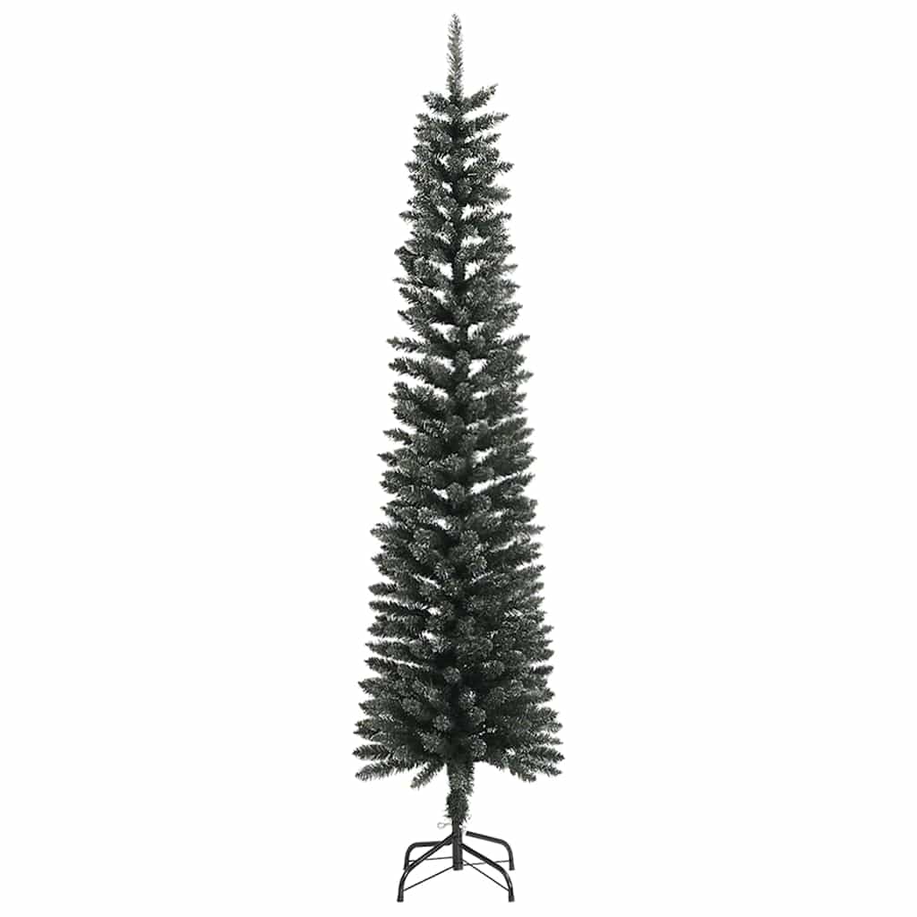 vidaXL Artificial Slim Christmas Tree with Stand Green 240 cm PVC 2