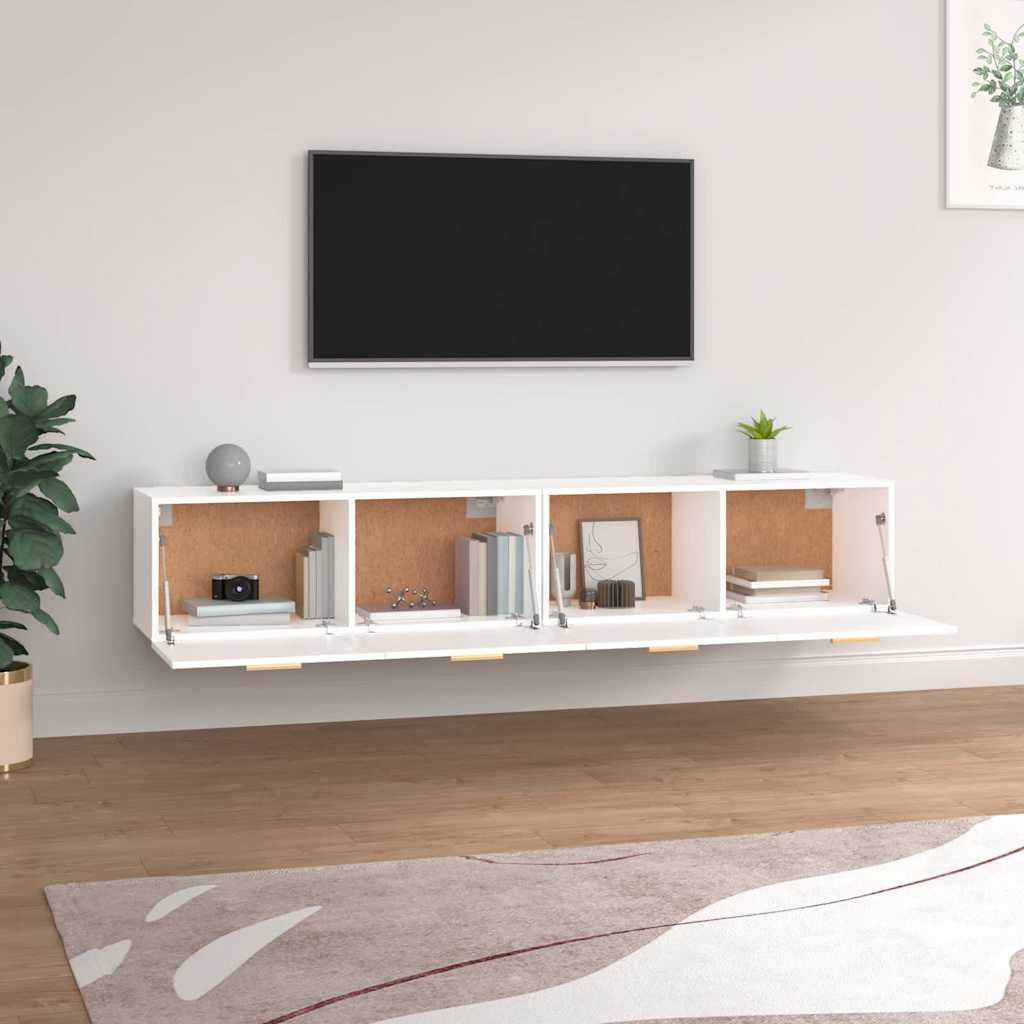 vidaXL Wall Cabinets 2 pcs White 100x36.5x35 cm Engineered Wood 3