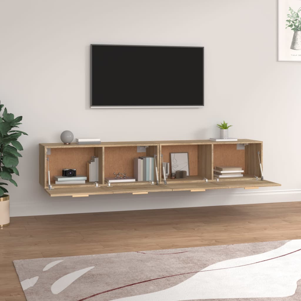 vidaXL Wall Cabinets 2 pcs Sonoma Oak 100x36.5x35 cm Engineered Wood 3