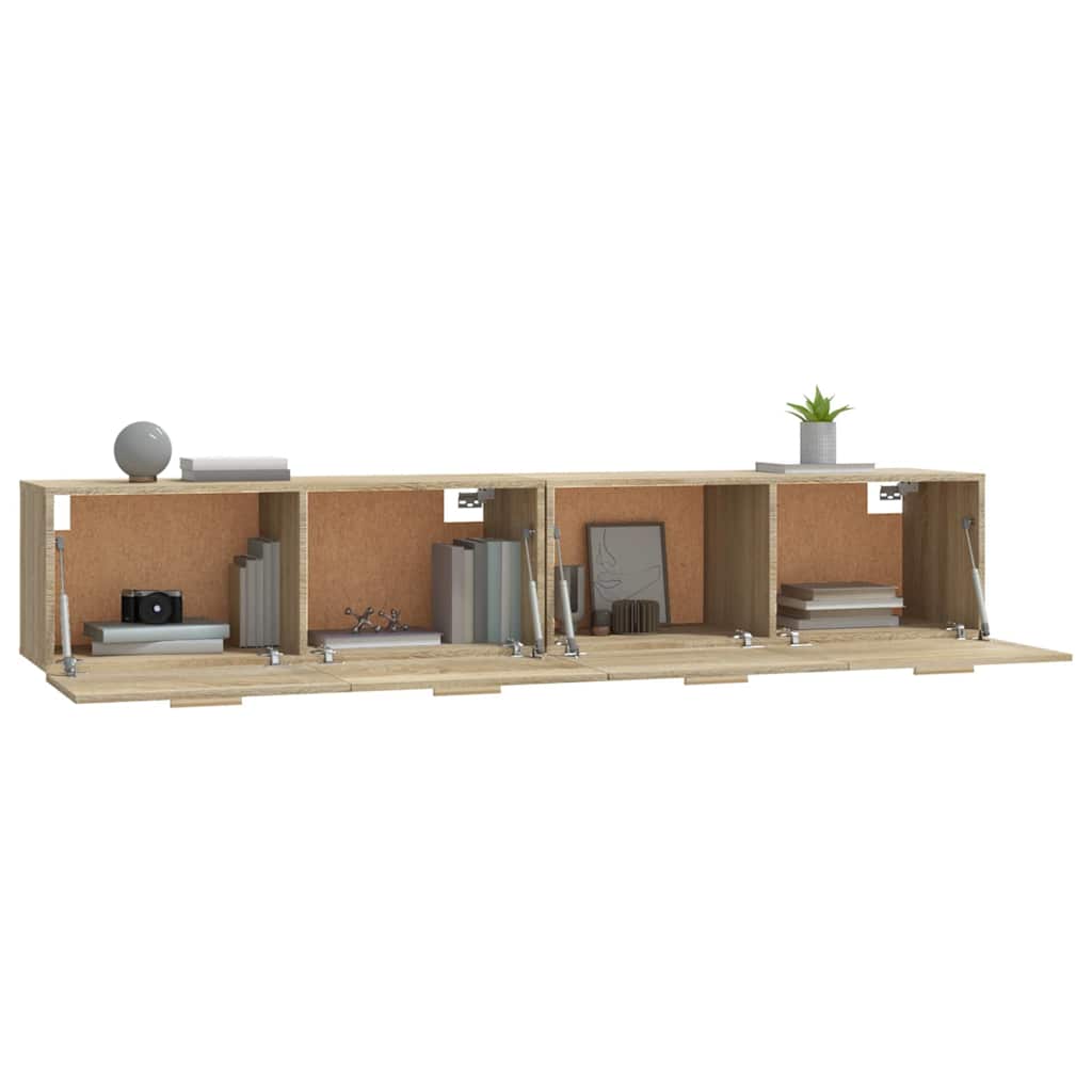 vidaXL Wall Cabinets 2 pcs Sonoma Oak 100x36.5x35 cm Engineered Wood 4