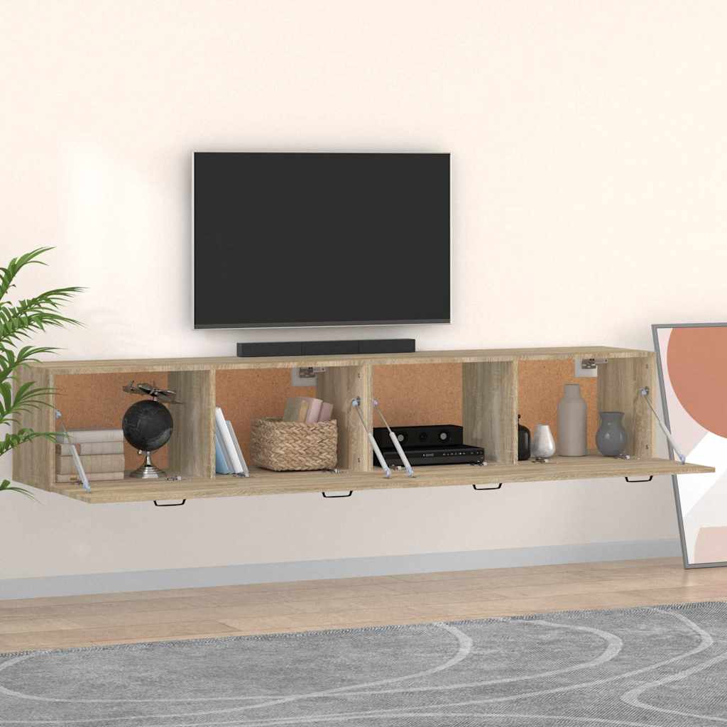 vidaXL Wall Cabinets 2 pcs Sonoma Oak 100x36.5x35 cm Engineered Wood 3