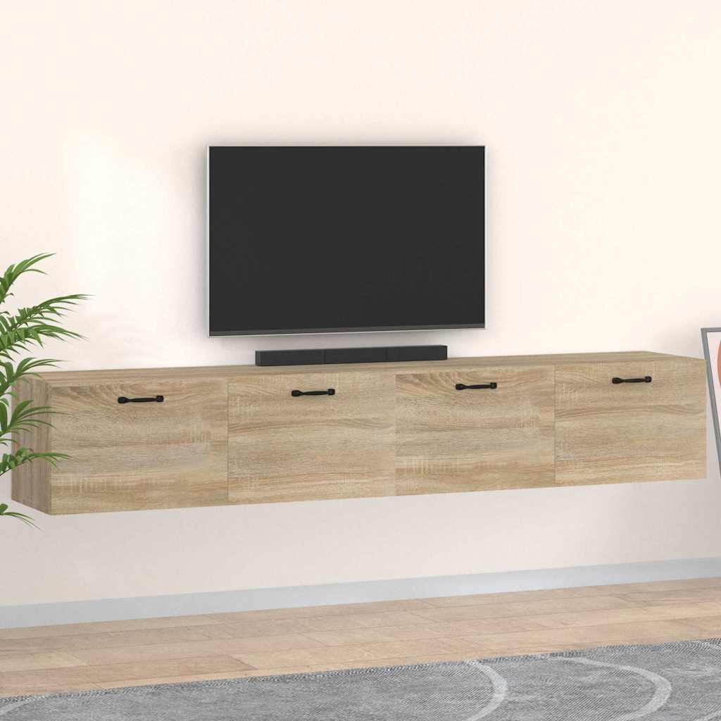 vidaXL Wall Cabinets 2 pcs Sonoma Oak 100x36.5x35 cm Engineered Wood 1