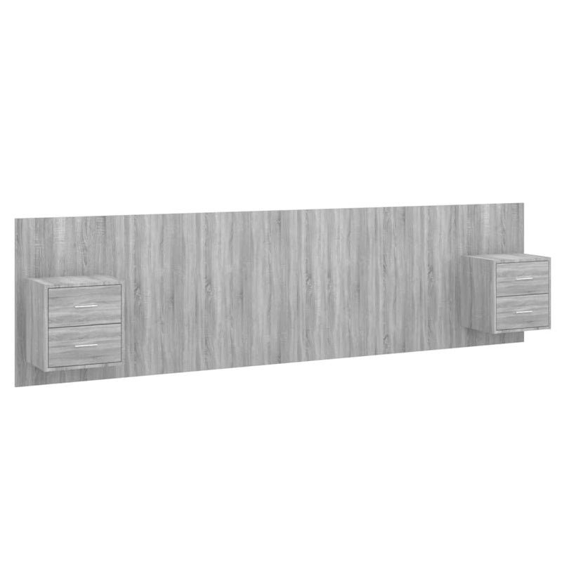 Bed Headboard with Cabinets Grey Sonoma Engineered Wood