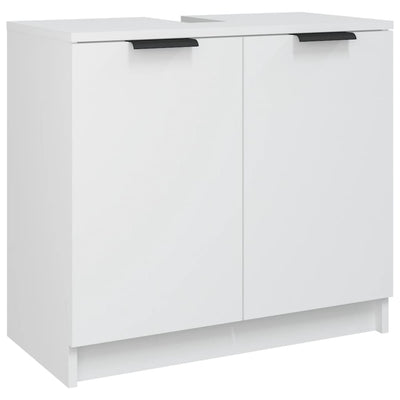 5 Piece Bathroom Cabinet Set White Engineered Wood