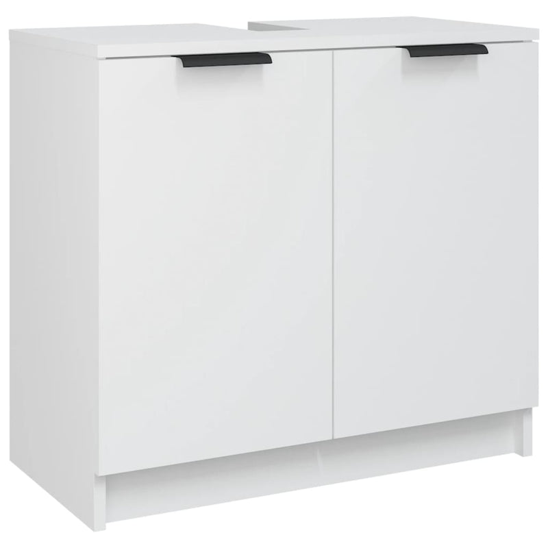 5 Piece Bathroom Cabinet Set White Engineered Wood