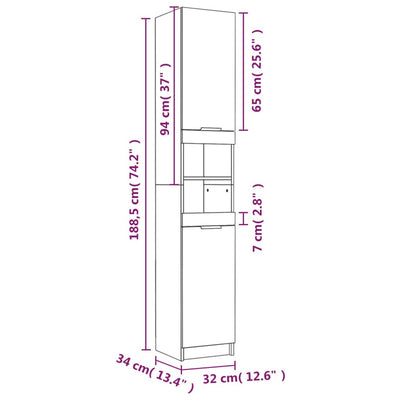 5 Piece Bathroom Cabinet Set White Engineered Wood