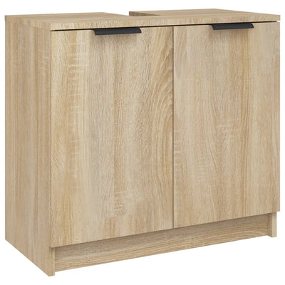 5 Piece Bathroom Cabinet Set Sonoma Oak Engineered Wood