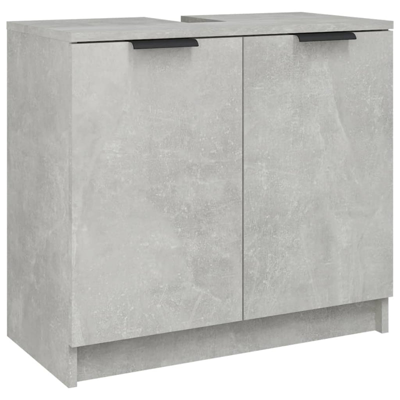 5 Piece Bathroom Cabinet Set Concrete Grey Engineered Wood