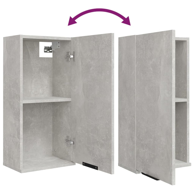 5 Piece Bathroom Cabinet Set Concrete Grey Engineered Wood