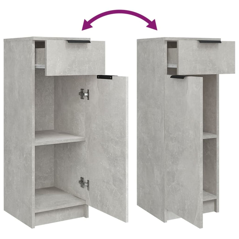 5 Piece Bathroom Cabinet Set Concrete Grey Engineered Wood