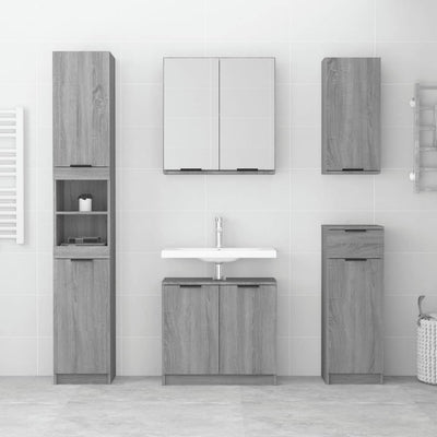 5 Piece Bathroom Cabinet Set Grey Sonoma Engineered Wood